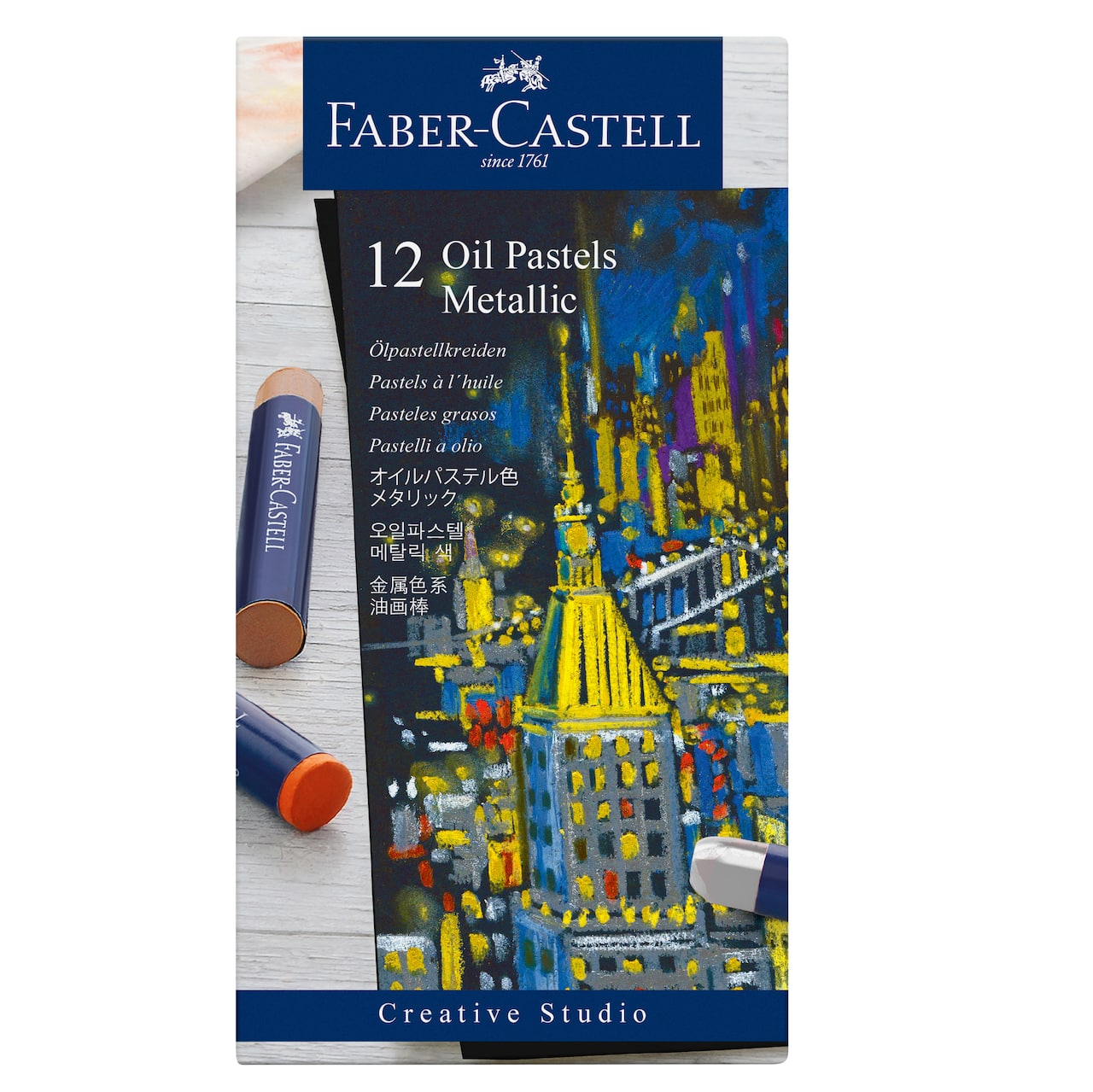 Boîte de 12 pastel à l’huile métalliques de Faber-Castell
